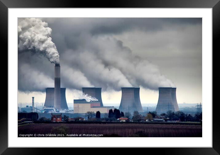 In the shadow of Cottam Power Station Framed Mounted Print by Chris Drabble