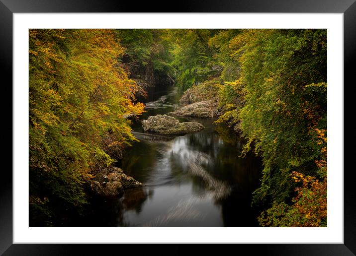 Still waters run deep on the River Garry, Scotland Framed Mounted Print by Clive Ashton