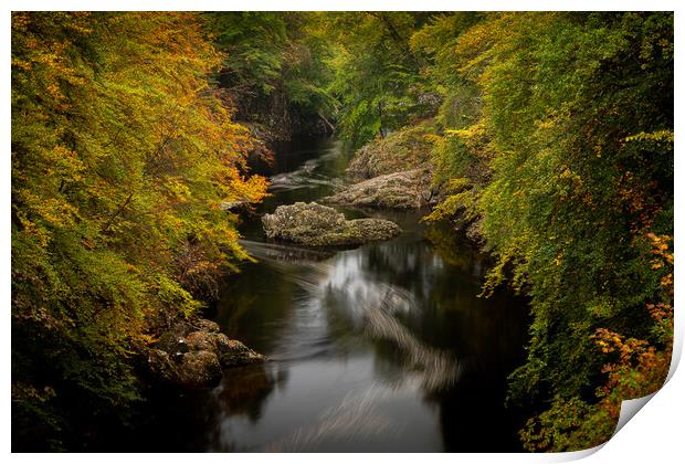 Still waters run deep on the River Garry, Scotland Print by Clive Ashton