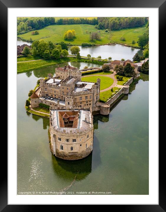 Leeds Castle, Kent Framed Mounted Print by A N Aerial Photography