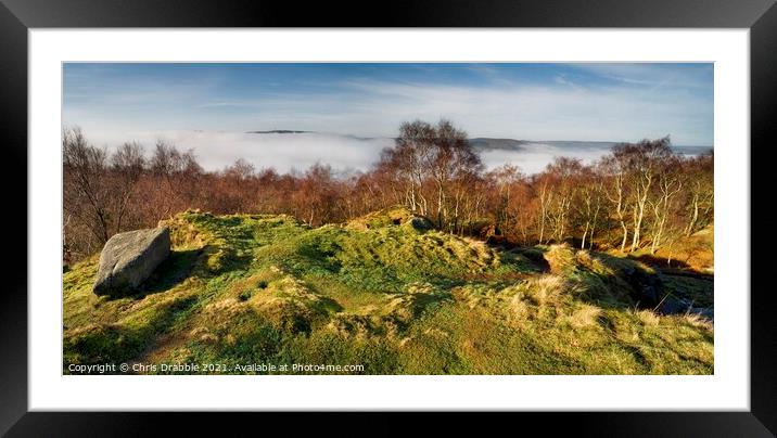 Mist inversion in the Derwent Valley Framed Mounted Print by Chris Drabble