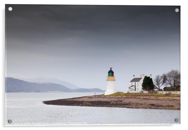 Corran Point Lighthouse Scotland Acrylic by Heidi Stewart