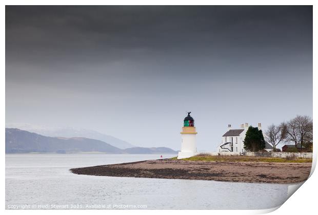 Corran Point Lighthouse Scotland Print by Heidi Stewart