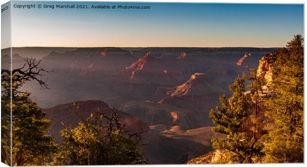 The Grand Canyon in Nevada, USA at sunset Canvas Print by Greg Marshall