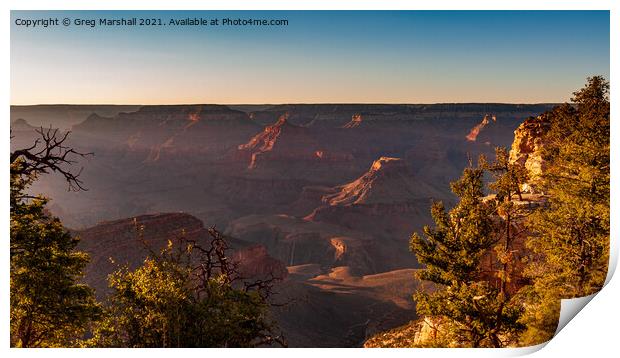 The Grand Canyon in Nevada, USA at sunset Print by Greg Marshall