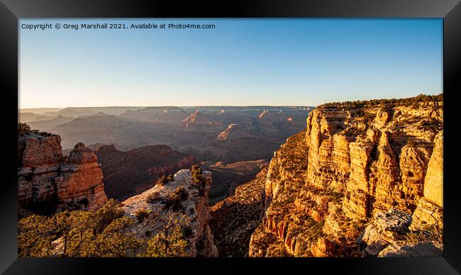 The Grand Canyon at Sunset, Nevada America Framed Print by Greg Marshall
