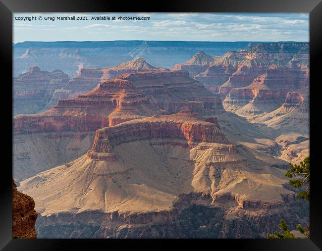 Grand Canyon Sunset Detail Framed Print by Greg Marshall