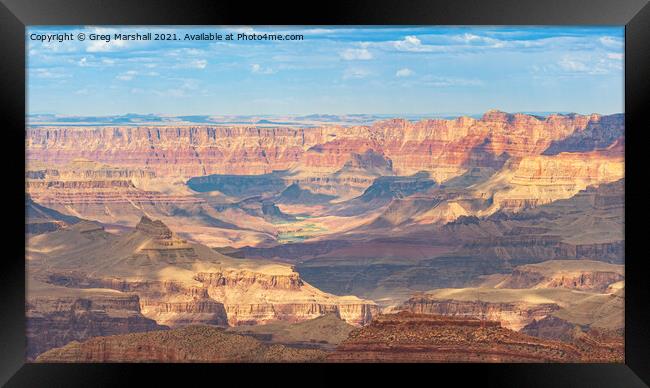 Layers of coloured rock The Grand Canyon Nevada Framed Print by Greg Marshall