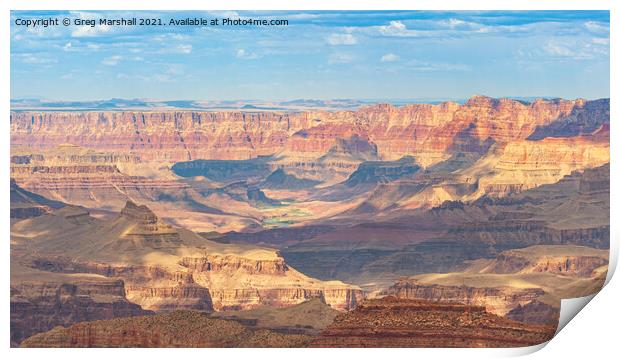 Layers of coloured rock The Grand Canyon Nevada Print by Greg Marshall