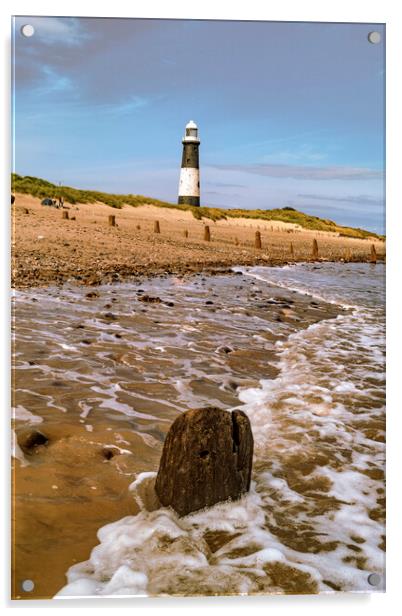 Spurn Point Lighthouse Acrylic by Glen Allen