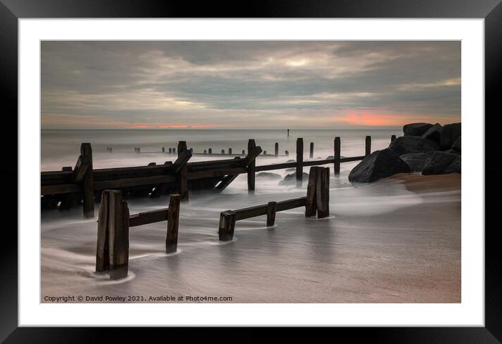High Tide on Overstrand Beach Framed Mounted Print by David Powley