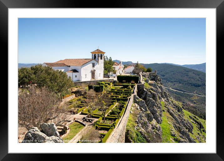 Espirito Santo church in Marvao on the middle of a beautiful landscape and city walls Framed Mounted Print by Luis Pina