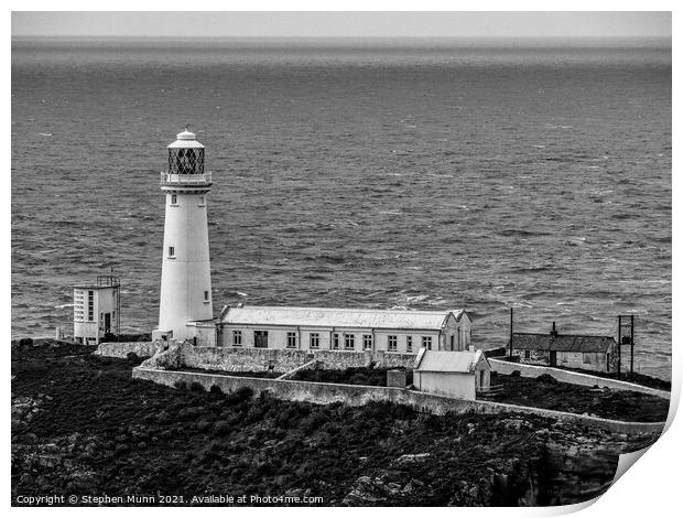 South Stack lighthouse, Anglesey, Wales Print by Stephen Munn