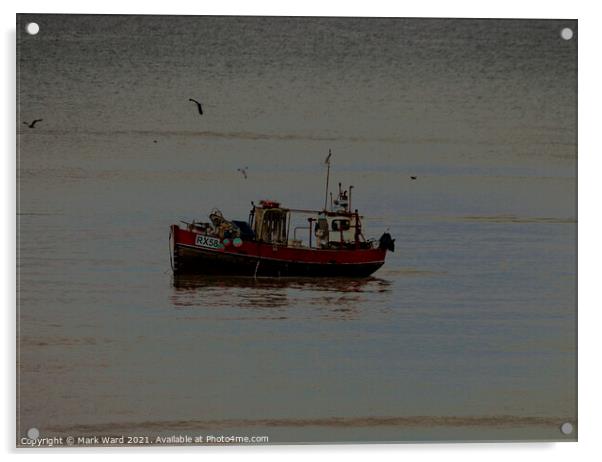 Fishing on a Calm Sea. Acrylic by Mark Ward