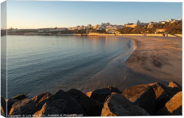 Sines beach at sunset in Portugal Canvas Print by Luis Pina