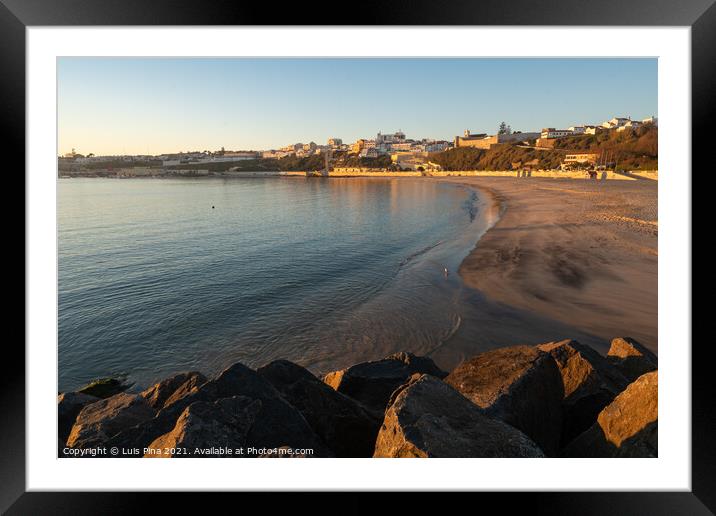 Sines beach at sunset in Portugal Framed Mounted Print by Luis Pina