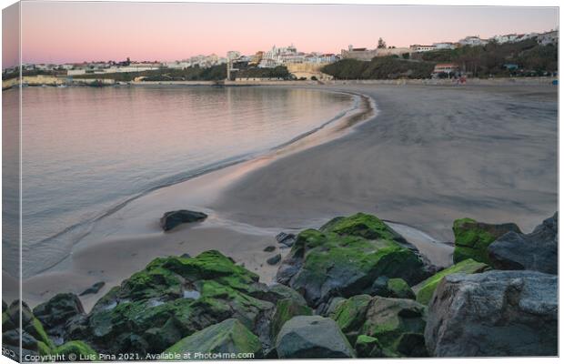 Sines beach at sunset in Portugal Canvas Print by Luis Pina