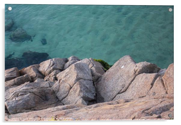 Crystal clear turquoise water in Sines, Portugal Acrylic by Luis Pina