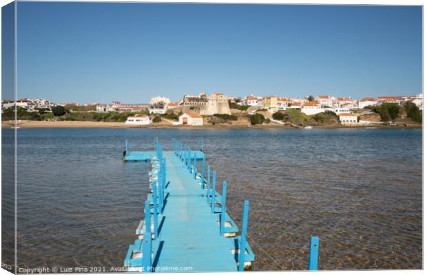 Vila Nova de Milfontes beach pier in Portugal Canvas Print by Luis Pina