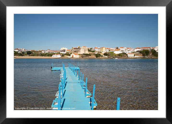 Vila Nova de Milfontes beach pier in Portugal Framed Mounted Print by Luis Pina