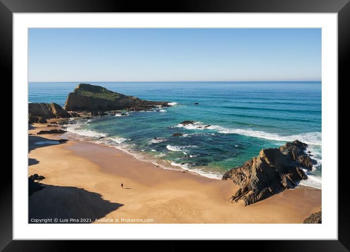 Praia dos machados beach in Costa Vicentina, Portugal Framed Mounted Print by Luis Pina