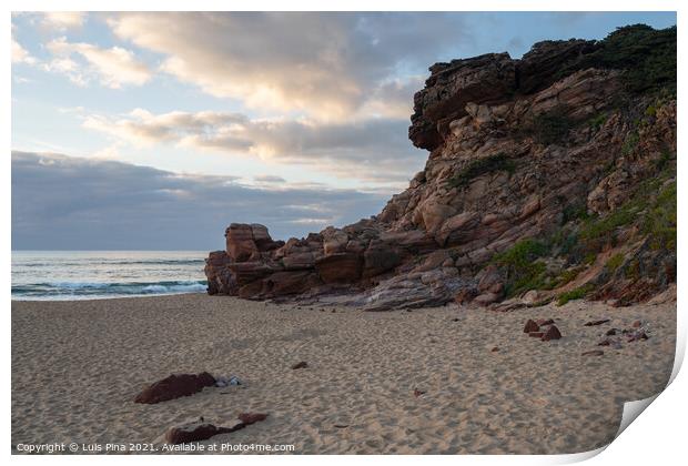 Praia do amado beach at sunset in Costa Vicentina, Portugal Print by Luis Pina