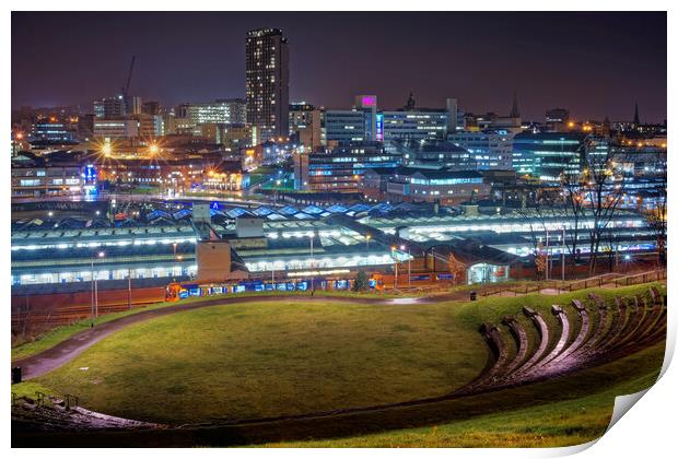 Sheffield Skyline at Night Print by Darren Galpin