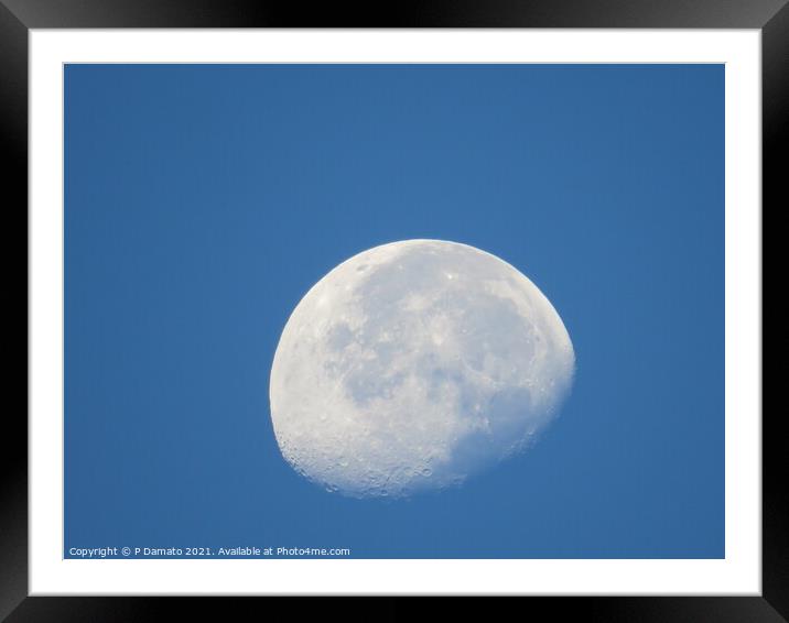 Moon Framed Mounted Print by P Damato