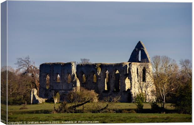 Newark Priory in Late Afternoon Light Canvas Print by Graham Prentice