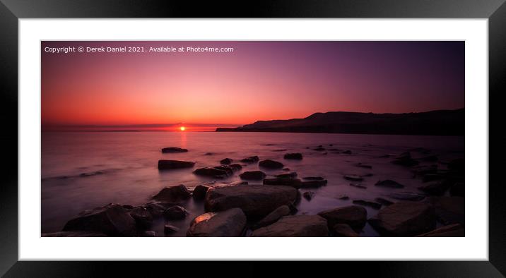 Kimmeridge Sunset #5 (panoramic) Framed Mounted Print by Derek Daniel