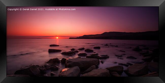 Kimmeridge Sunset #5 (panoramic) Framed Print by Derek Daniel