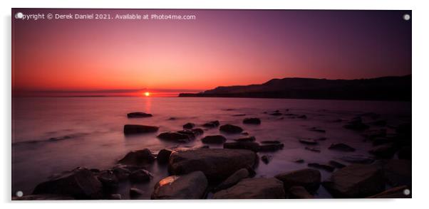 Kimmeridge Sunset #5 (panoramic) Acrylic by Derek Daniel