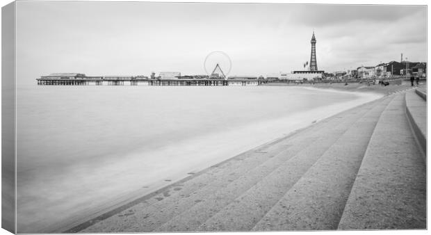 Blackpool Tower and the Central Pier Canvas Print by Jason Wells