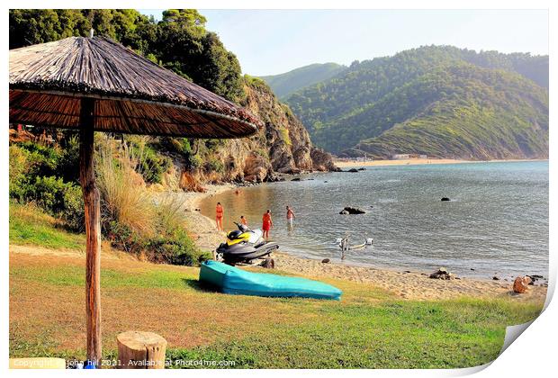 Kechria beach, Skiathos, Greece. Print by john hill