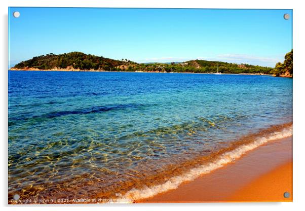  Sparkling Maratha beach, Skiathos, Greece. Acrylic by john hill