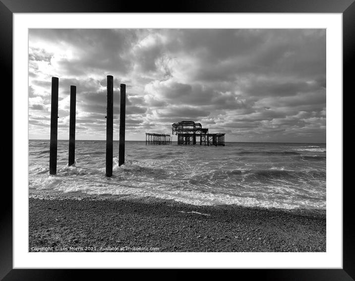 Brighton West Pier, Sussex England  Framed Mounted Print by Les Morris