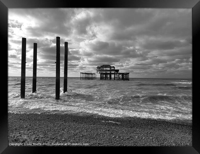 Brighton West Pier, Sussex England  Framed Print by Les Morris