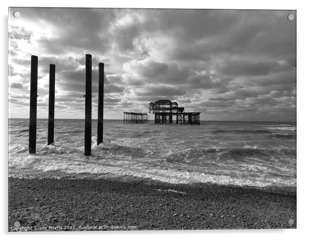 Brighton West Pier, Sussex England  Acrylic by Les Morris