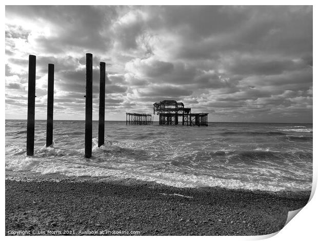 Brighton West Pier, Sussex England  Print by Les Morris