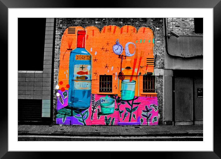 Graffiti Street Art Camden Town London Framed Mounted Print by Andy Evans Photos