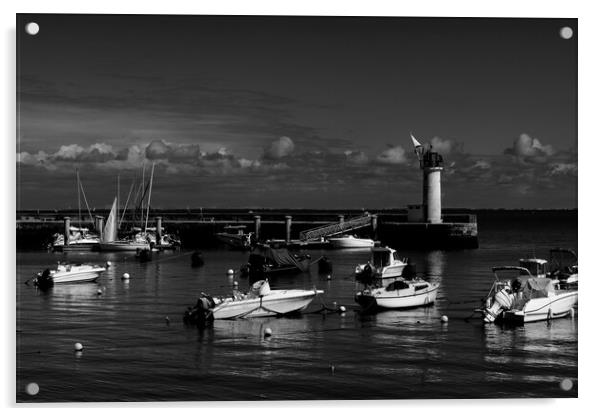 View on Phare de la Flotte in black and White Acrylic by youri Mahieu