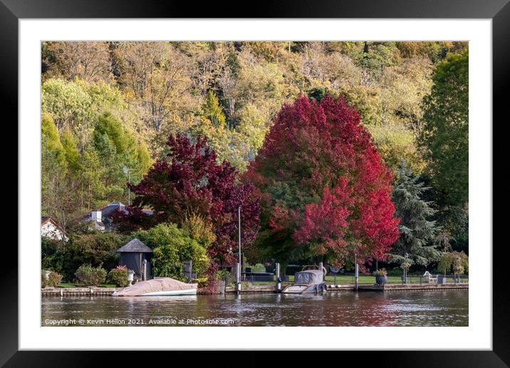 Autumn colours, Henley on Thames Framed Mounted Print by Kevin Hellon