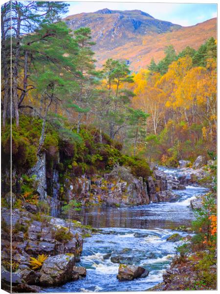 River Affric in Autumn Canvas Print by John Frid