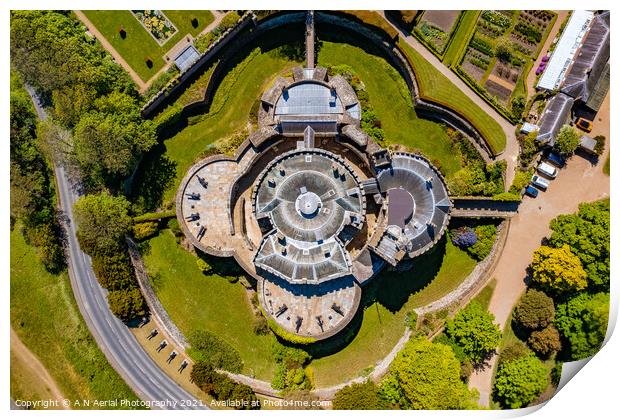 Walmer Castle Print by A N Aerial Photography