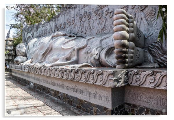 Reclining Buddha , Nha Trang, Vietnam Acrylic by Jo Sowden