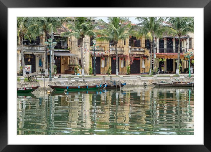 Hoi An, River scene Framed Mounted Print by Jo Sowden