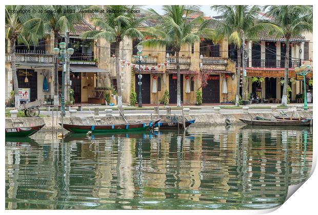 Hoi An, River scene Print by Jo Sowden