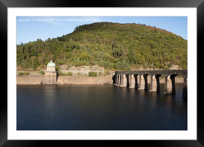Garreg Ddu Dam, Elan Valley, UK Framed Mounted Print by Andrew Bartlett
