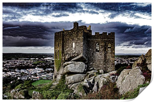 Carn brea castle Print by Kevin Britland