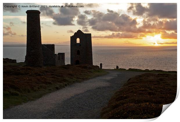 Sunset in cornwall Print by Kevin Britland